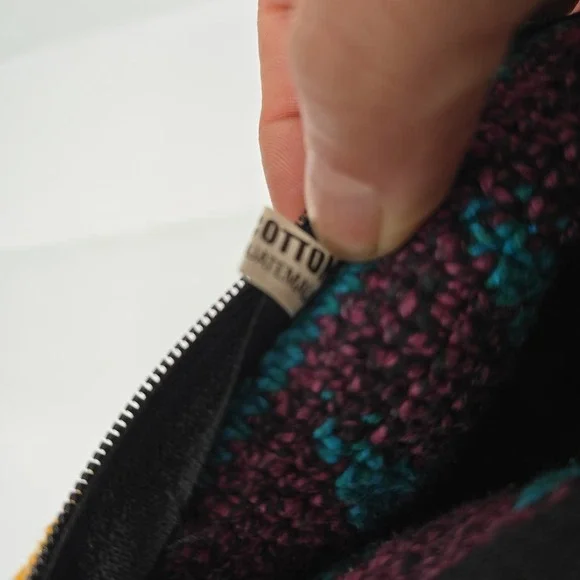 Handmade Crochet Shoulder Bag Boho Geometric Pattern Multicolor‎ Strap - Picture 6 of 7